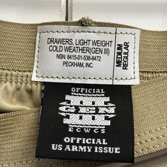 NWT Gen III Army ECWCS Polortec Men Athletic Base Layer Size M Beige Lightweight - Picture 3 of 6